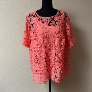 Liz Claiborne Coral Lace Blouse